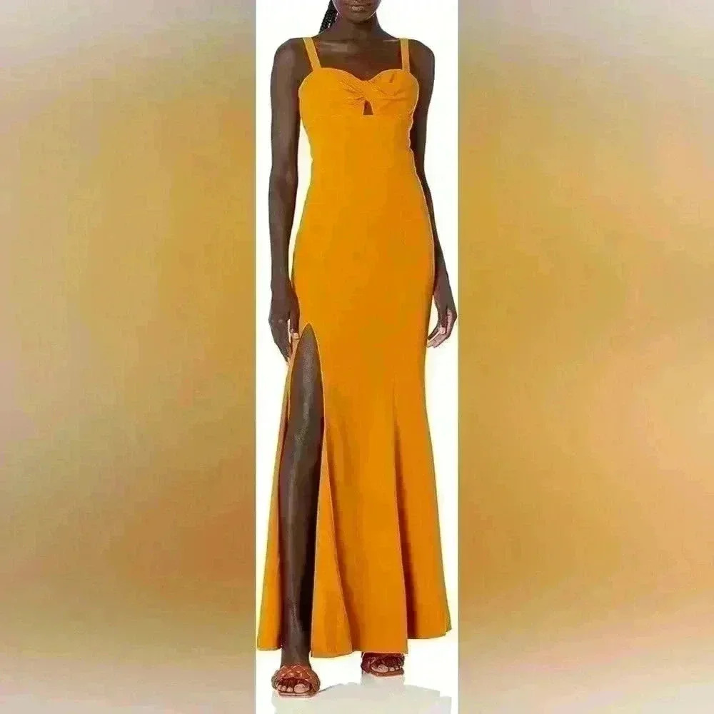 Dress the Population Women's Brooke Sleeveless Cut-out Long Gown Dress Sz M #068